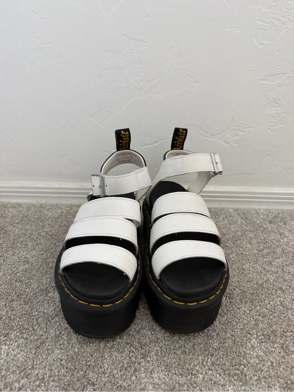 Dr. Martens Blaire Quad Platform Sandals White Leather Women’s US 5 / EU 36